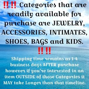 PLEASE NOTE "Category" Items' Delays..Pls READ✌️ Thanks Loves!